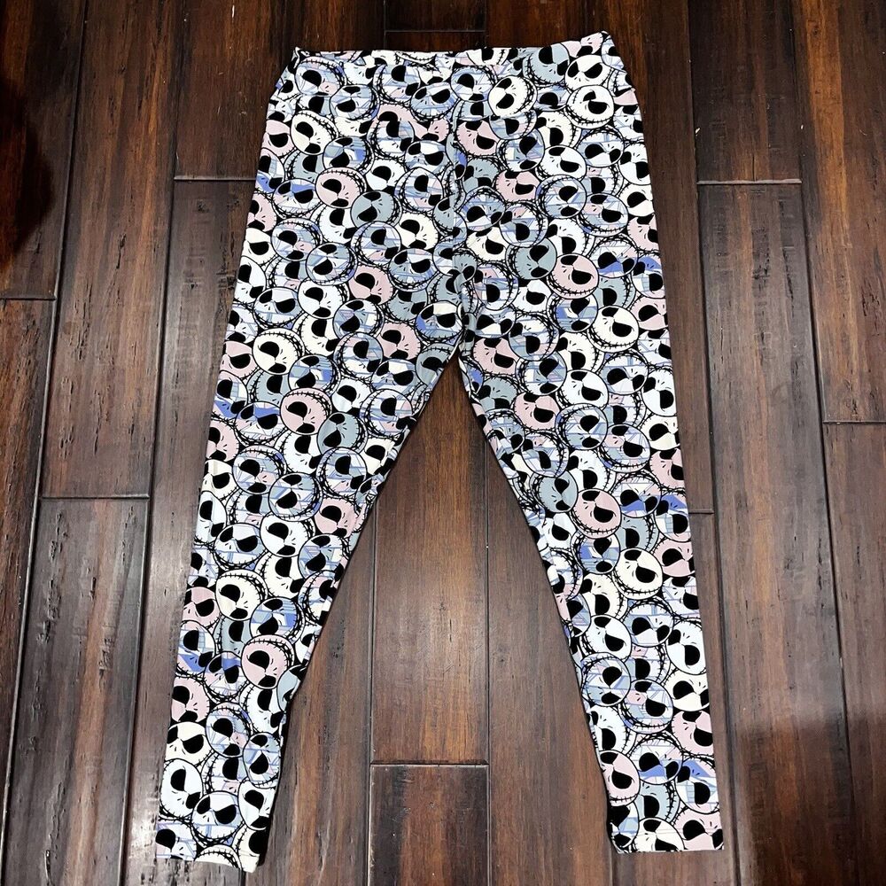JACK SKELLINGTON Nightmare Before Christmas LuLaRoe TC2 Leggings Purple Lilac